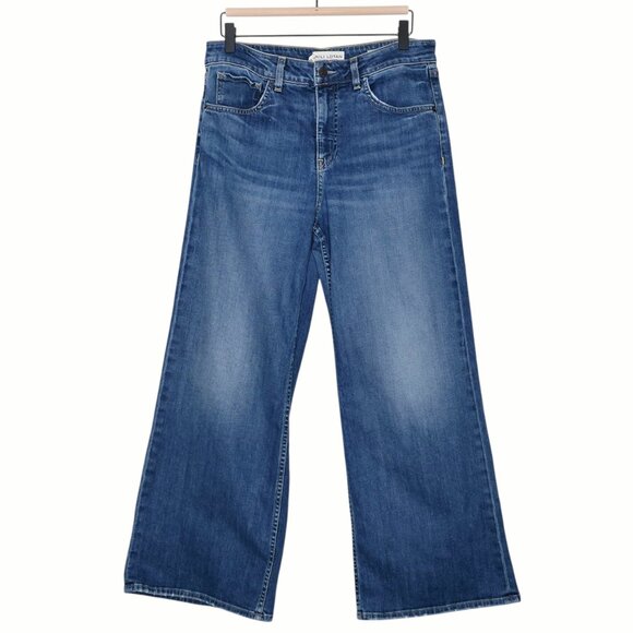 Nili Lotan Marlene Blue Classic Wash Mid Rise Wide Leg Japanese Denim Jeans 29‎ - Picture 3 of 11